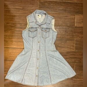 Vintage Carolina Colours Sleeveless Button-Front Denim Dress 11/12